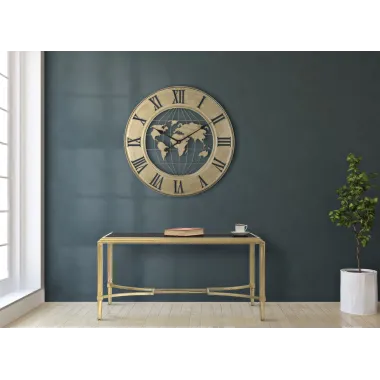 ZEGAR NAŚCIENNY WORLD GOLD Ø 63X3 cm